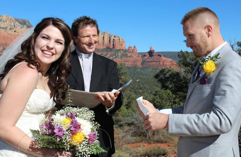 Magic Vista moments in Sedona with a couple being married by a minister